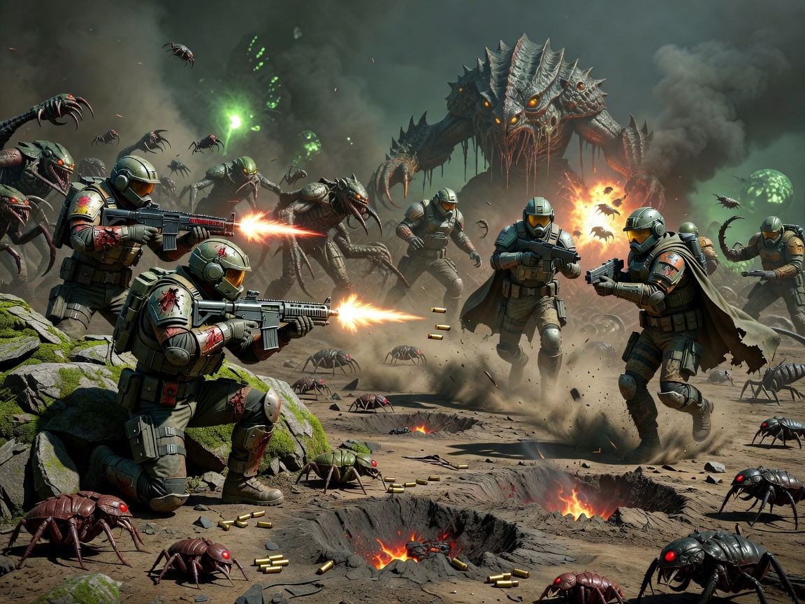 Helldivers 2 galaktinen sota ja tiimipohjainen ammuskelu